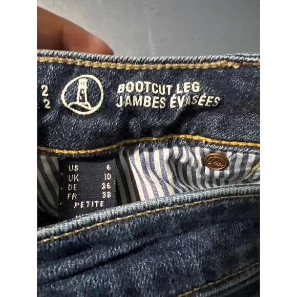 Lands End Womens Petite Bootcut Leg Jeans Fit 2 Size 6 Denim Cowgirl Western Ro - Picture 4 of 13